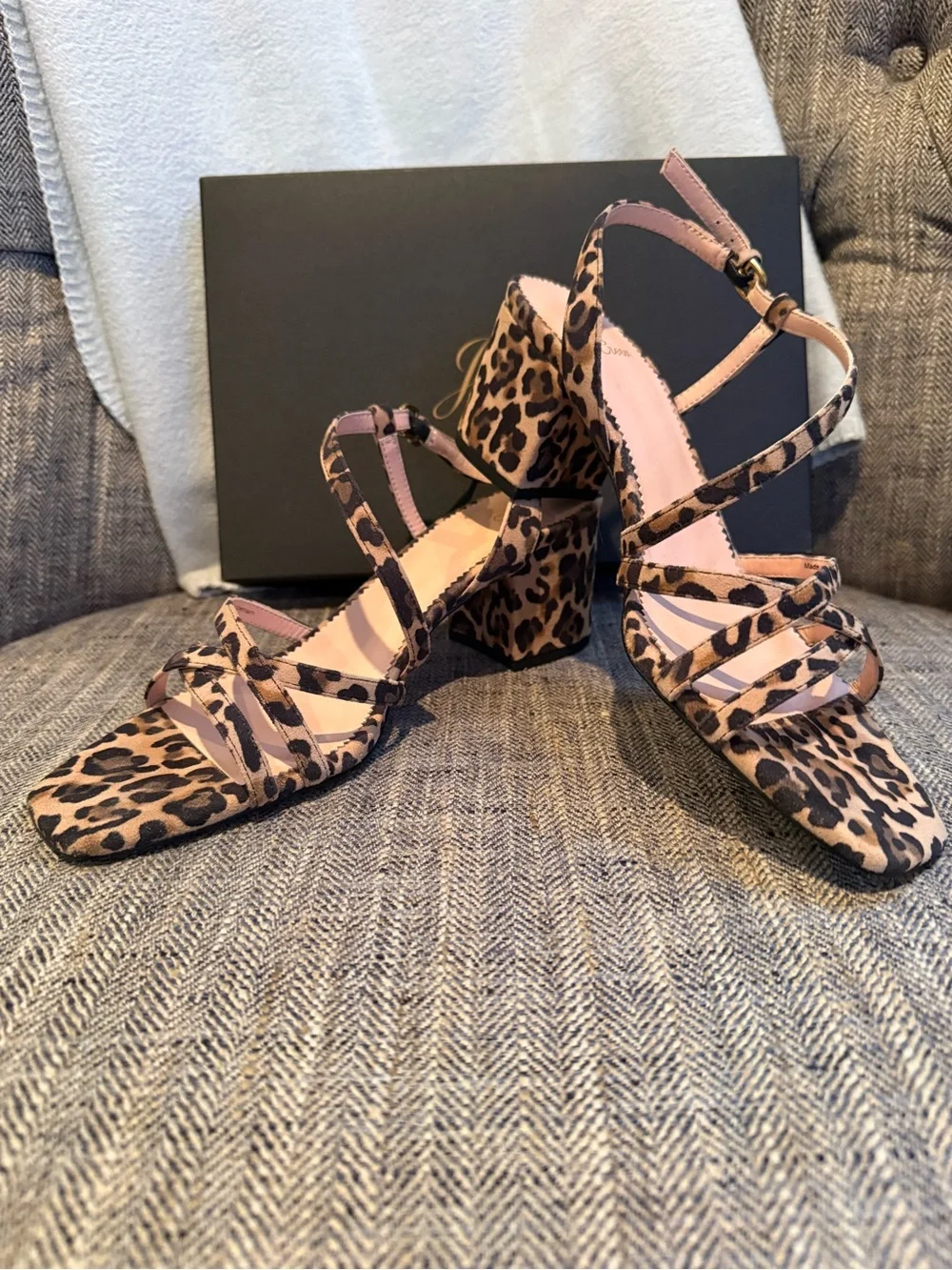 J. Crew Leopard Print Strappy Block Heel Sandals - size 7.5 - Picture 5 of 11